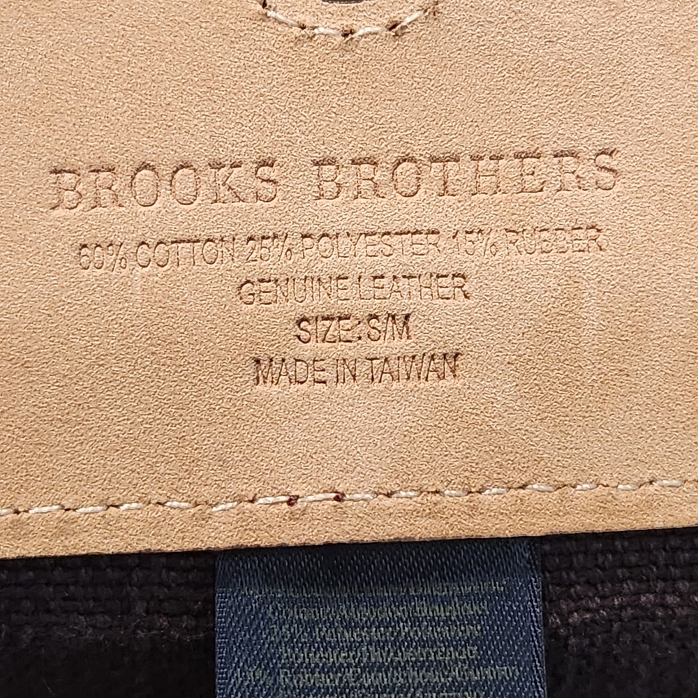 Brooks Brothers Brown Leather Elastic Croc Embossed Double Buckle Belt S/M - Picture 7 of 9